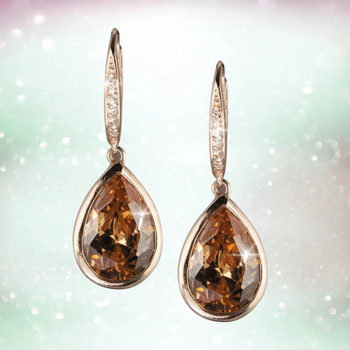 Daniel Steiger Delight Chocolate Pear Drop Earrings