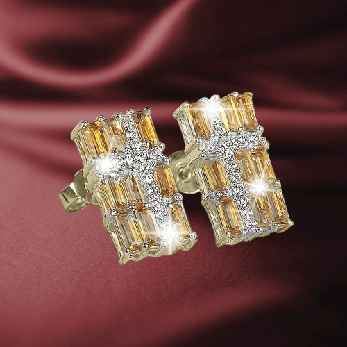 Daniel Steiger Citrine Star Cross Earrings
