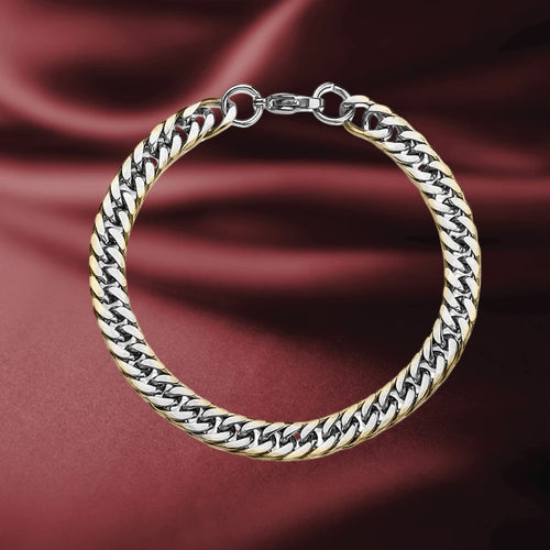 Daniel Steiger Double Curb Gold Edged Bracelet