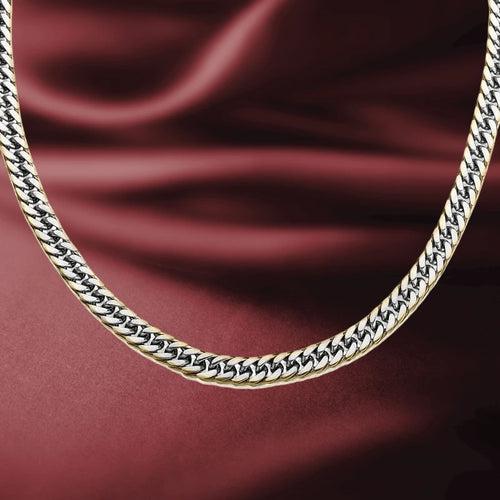 Daniel Steiger Double Curb Gold Edged Necklace