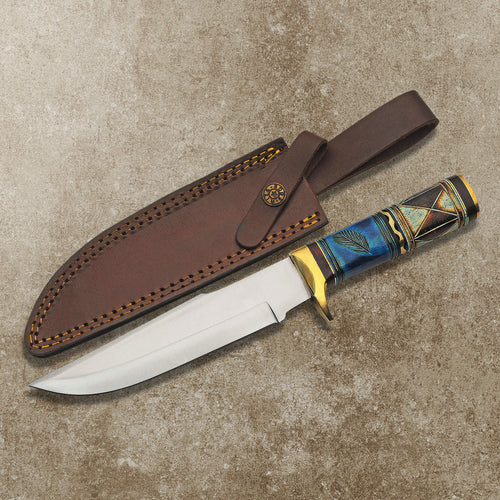 Daniel Steiger Blue Feather Bowie Knife
