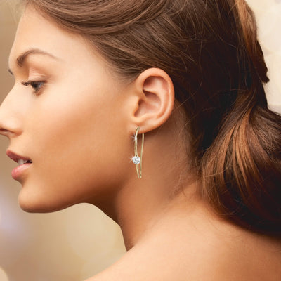 Luminous Moissanite Threader Earrings