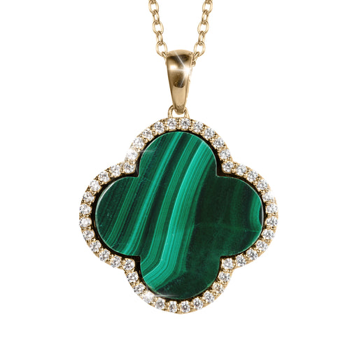 Daniel Steiger Fortuna Clover Malachite Pendant