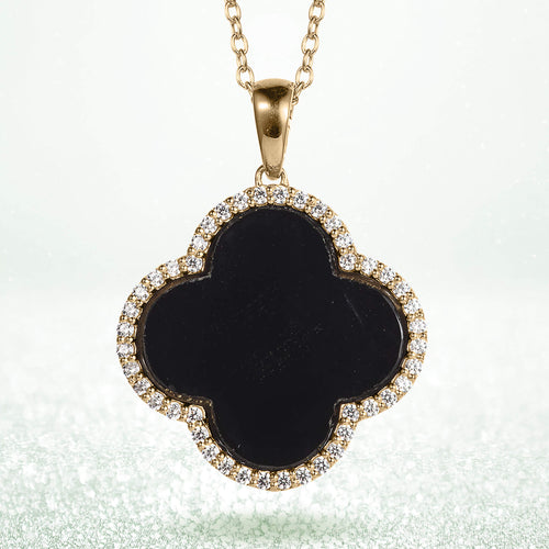 Daniel Steiger Fortuna Clover Onyx Pendant
