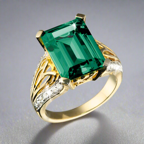 gold and green ring