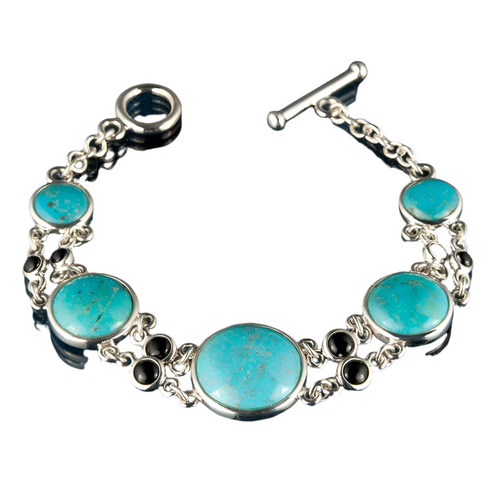 Daniel Steiger Turquoise and Onyx Bracelet