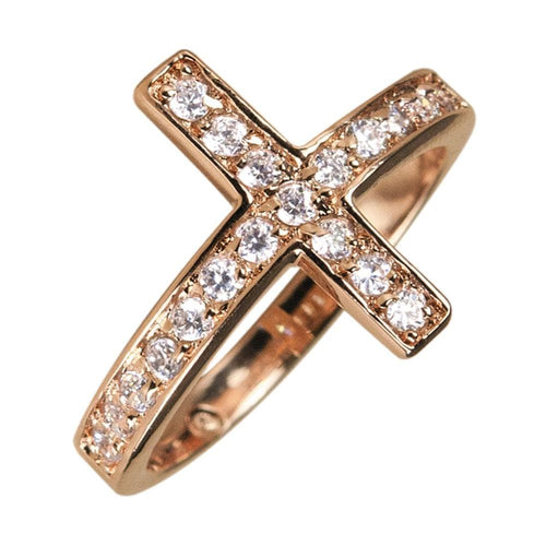 Daniel Steiger Reclining Cross Gold Ring