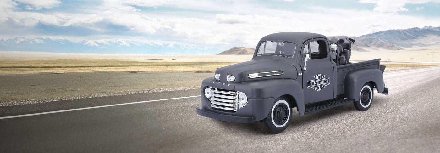 1948 Ford Truck & Harley Flathead Die-Cast Model