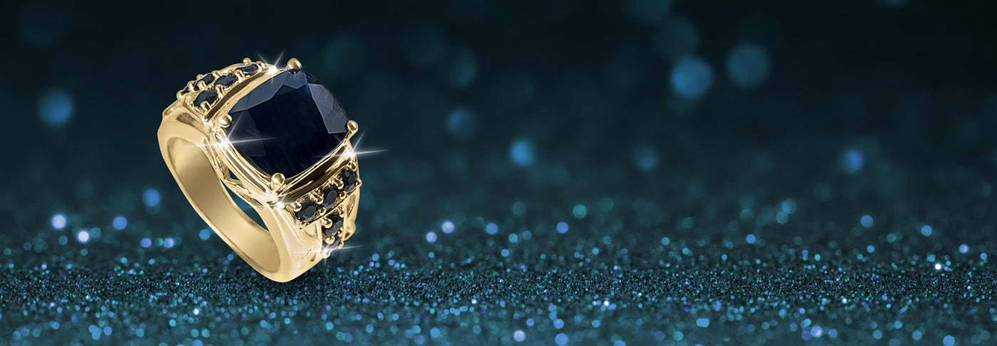Gold Ring With Black Stone