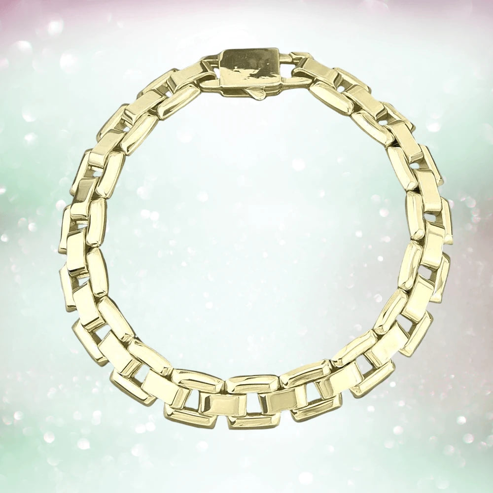 Milano Bracelet featuring a bold gold plated stainless steel chain link design for men, combining modern style with durable craftsmanship in luxury jewelry.
