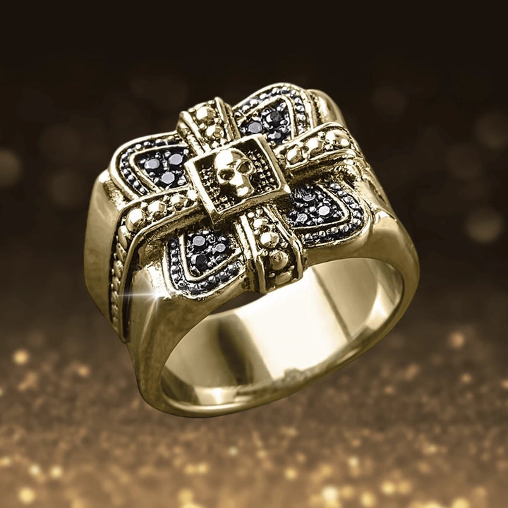 Daniel Steiger Midnight Skull Gold Fused Ring
