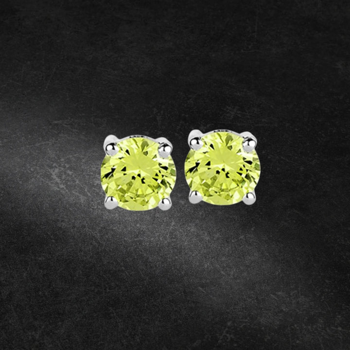 Brilliant Birthstones Earrings August featuring vibrant green stones set in sterling silver with rhodium plating, designed for women’s elegant jewelry collection.