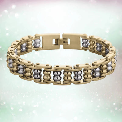 Centaur Bracelet for men featuring an intricate design with gold and silver-tone links, combining elegance and bold craftsmanship in a stylish jewelry piece.