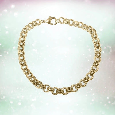 Maxus Golden Steel Bracelet for men featuring a bold gold plated stainless steel chain design with a secure lobster clasp, ideal for stylish jewelry collections.