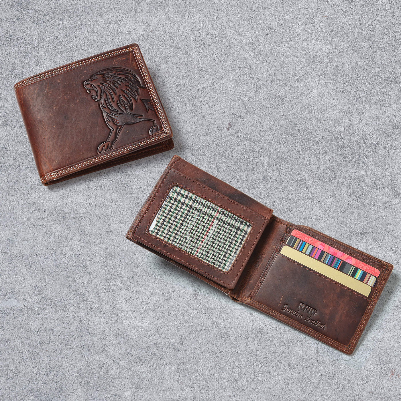 Lion Predator Leather Wallet