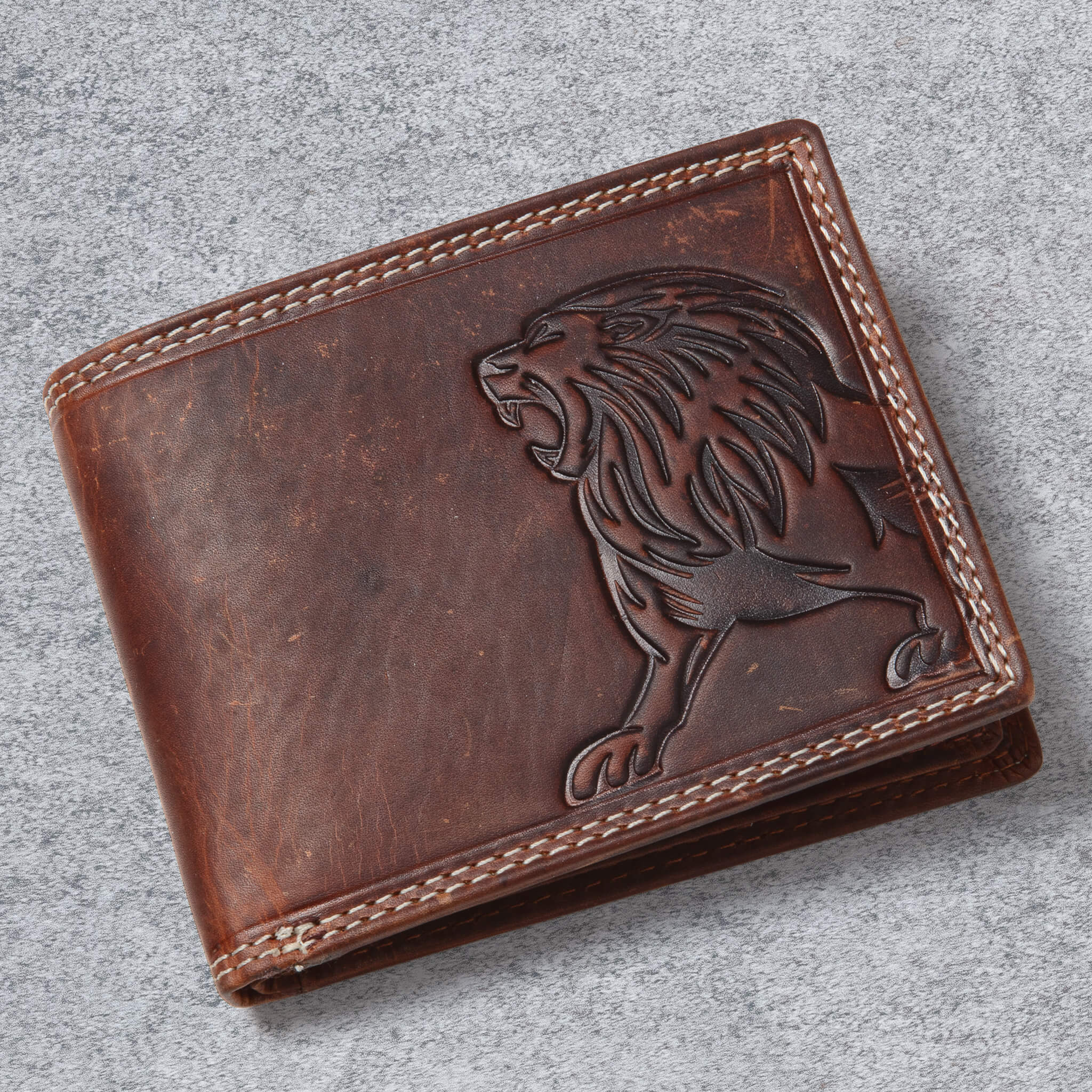 Daniel Steiger Lion Predator Leather Wallet