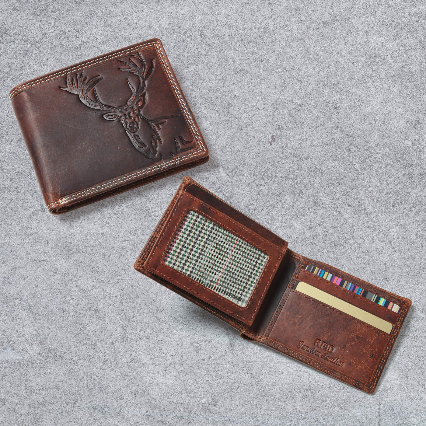 Daniel Steiger Stag Animal Spirit Leather Wallet