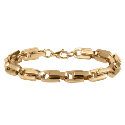 Moderna Link Bracelet with polished gold tone rectangular links and a secure lobster clasp in a classic chain design for stylish everyday jewelry Up To 75% Off Retail