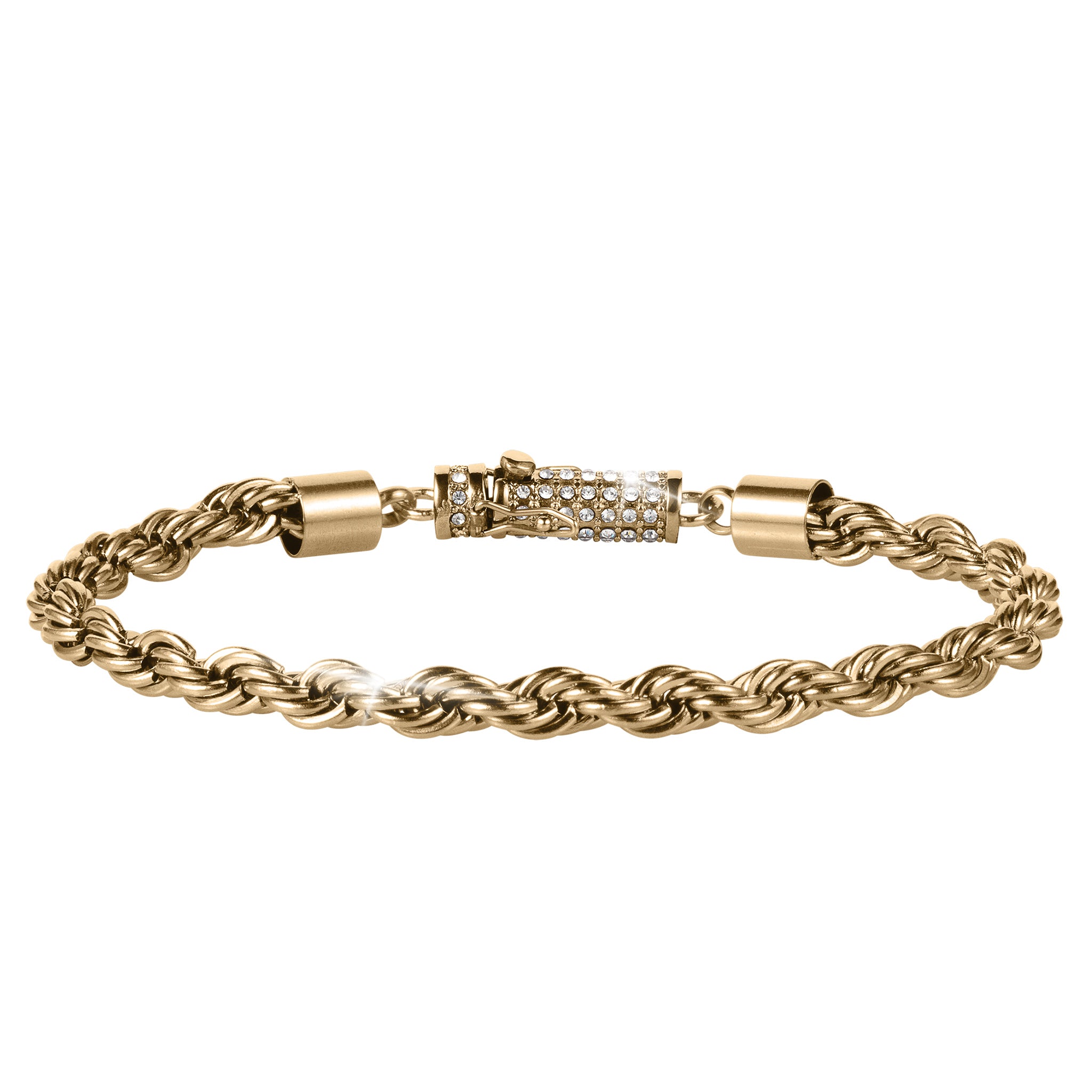 Viper Twist Rope Bracelet in gold tone with an intricate twisted rope chain and sparkling crystal embellished clasp Up To 75% Off Retail