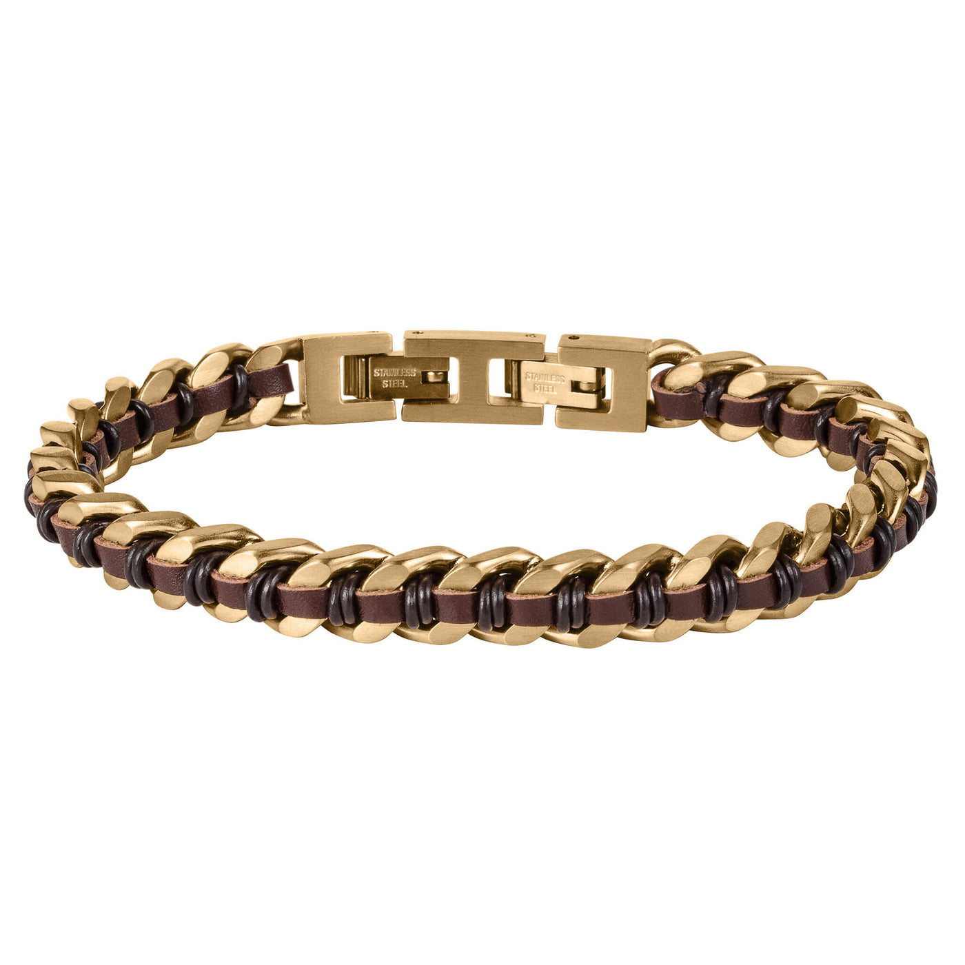 Woven Ridge Brown Men’s Bracelet