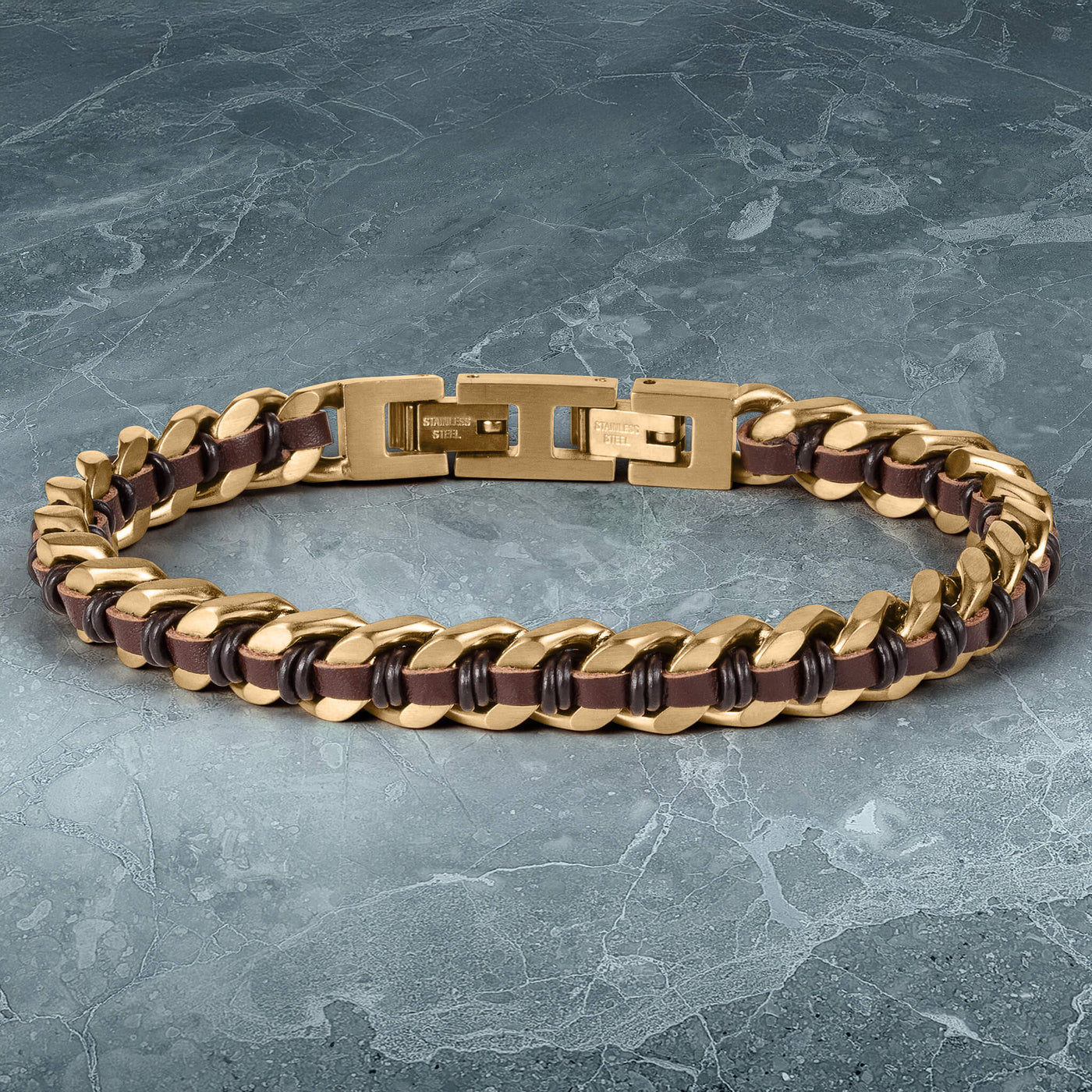 Woven Ridge Brown Men’s Bracelet