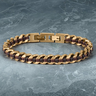 Woven Ridge Brown Men’s Bracelet
