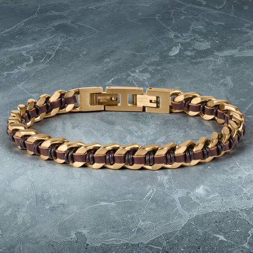 Woven Ridge Brown Men’s Bracelet
