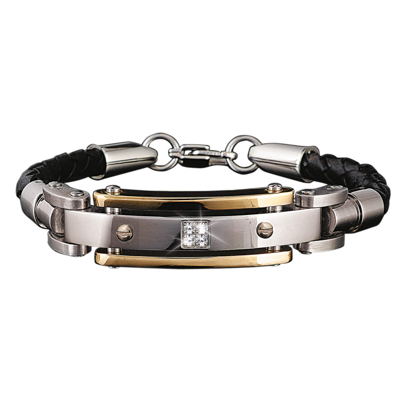 Daniel Steiger Men's Diamond Leather Bracelet