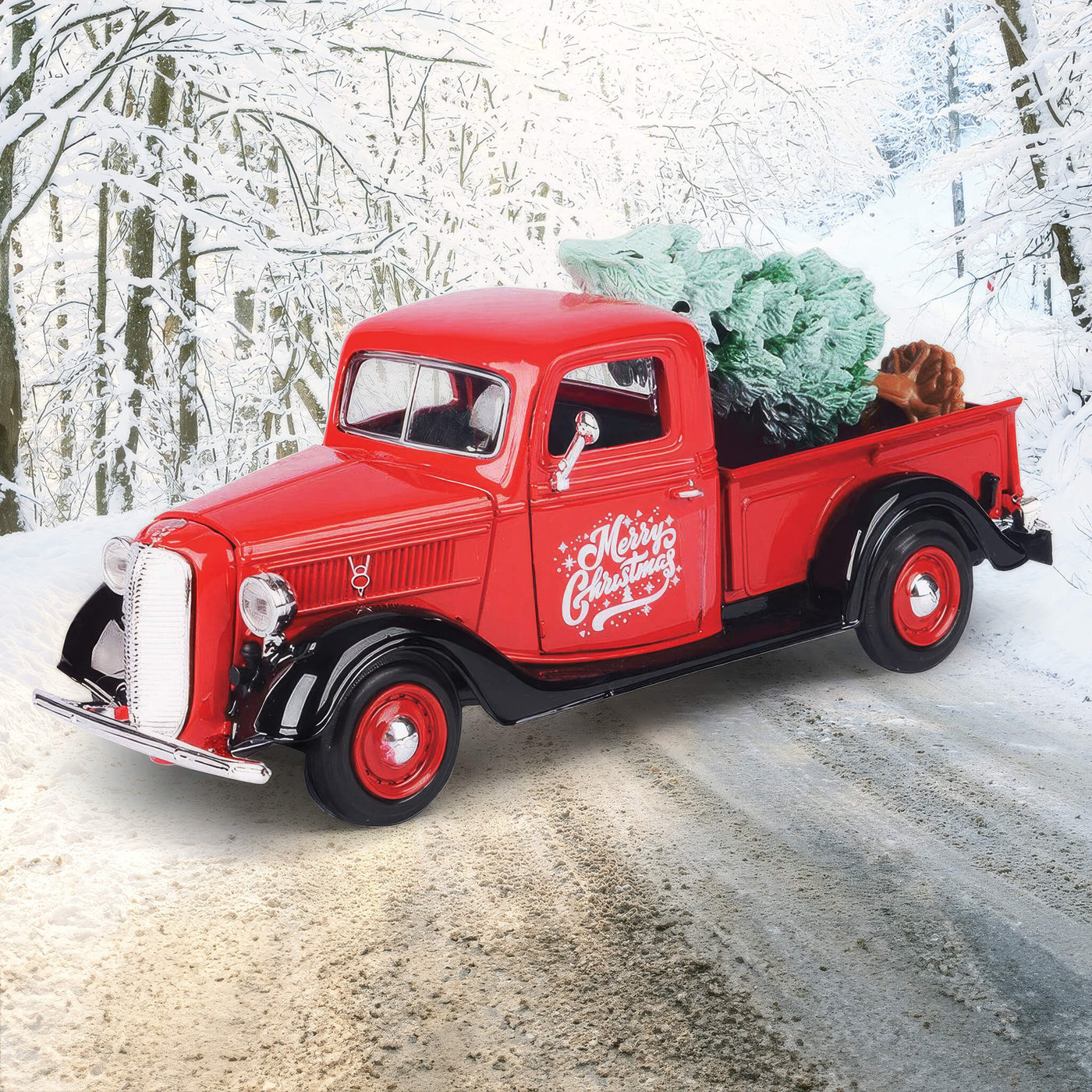 1937 Ford Pickup With Tree