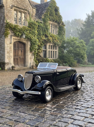 1934 Ford Convertible Black classic vintage roadster parked on a cobblestone drive beside an ivy covered stone house Up To 75% Off Retail
