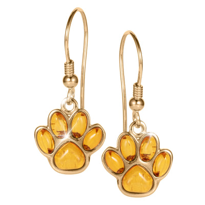 Daniel Steiger Baltic Amber Golden Paw Earrings