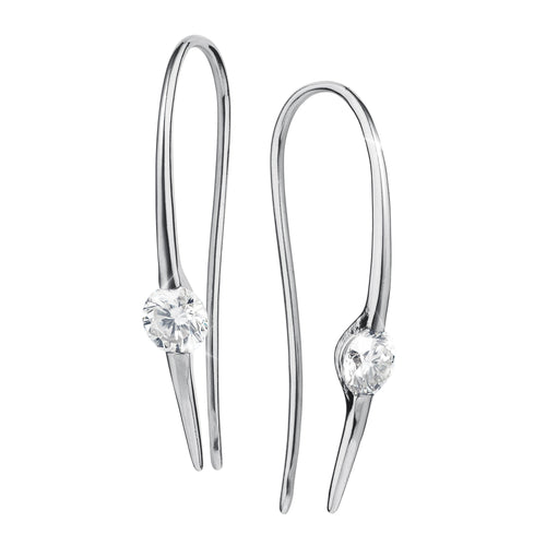 Lumnious Moissanite Silver Threader Earrings