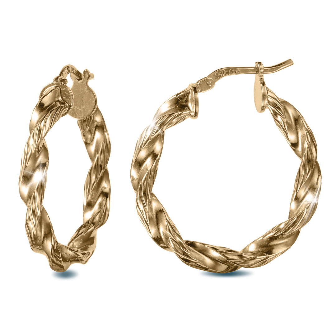 Golden Waves Diamond Cut Earrings