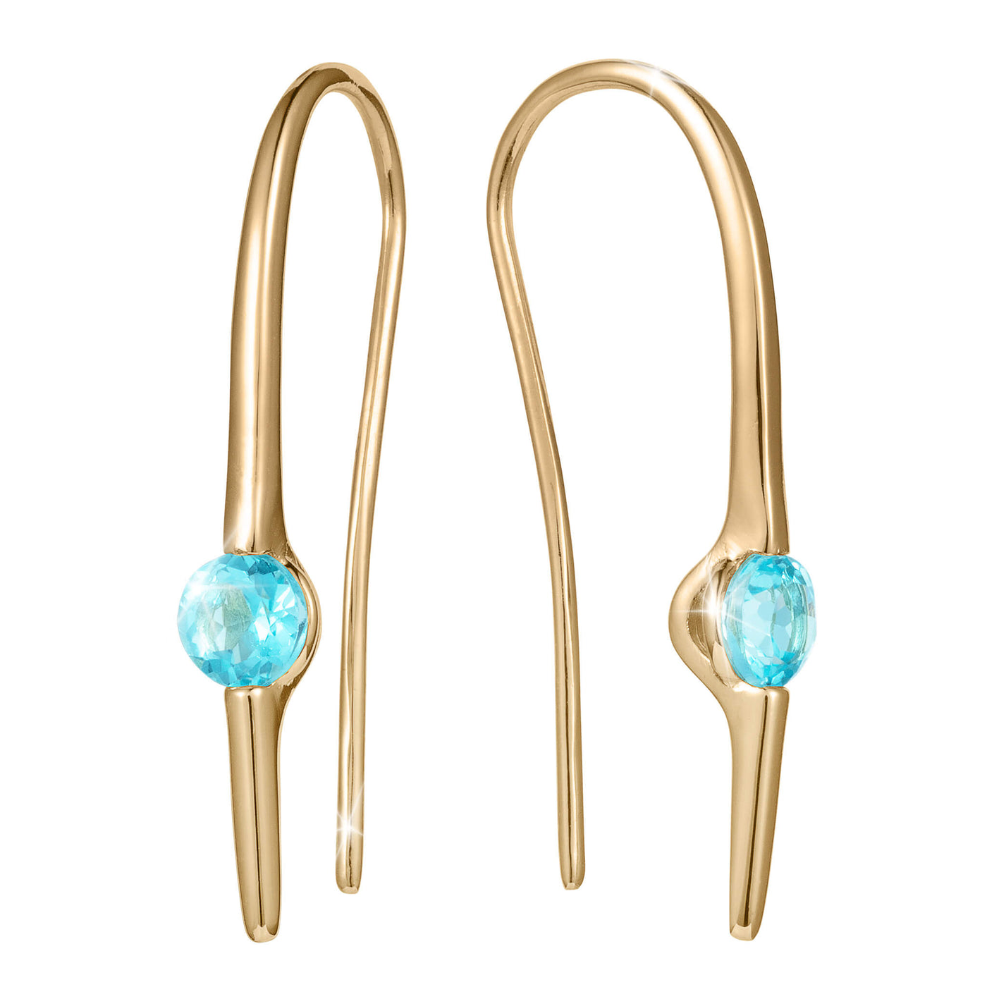 Serene Swiss Blue Topaz Threader Earrings