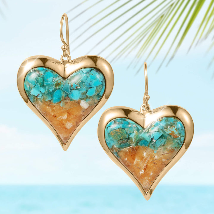 Sunlit Shore Heart Earrings