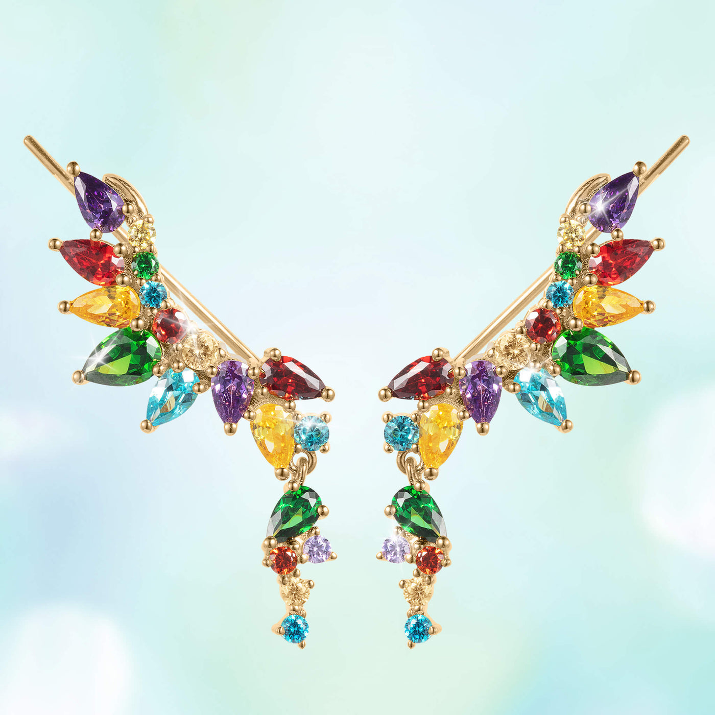 Daniel Steiger Prismatic Cascade Climber Earrings