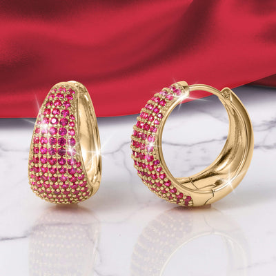 Nova Vivid Red Hoop Earrings