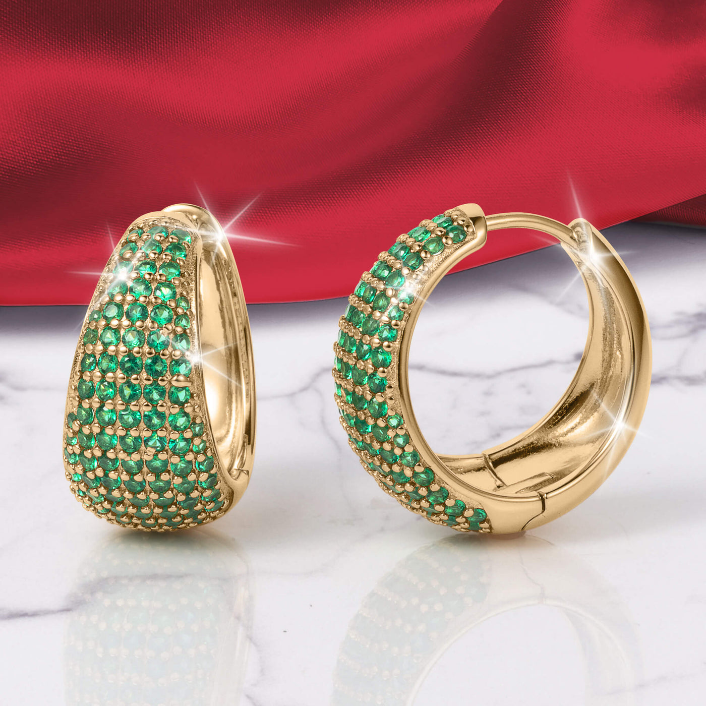 Nova Vivid Green Hoop Earrings