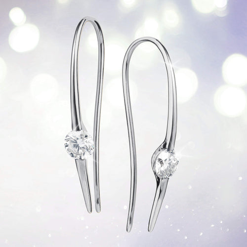 Lumnious Moissanite Silver Threader Earrings