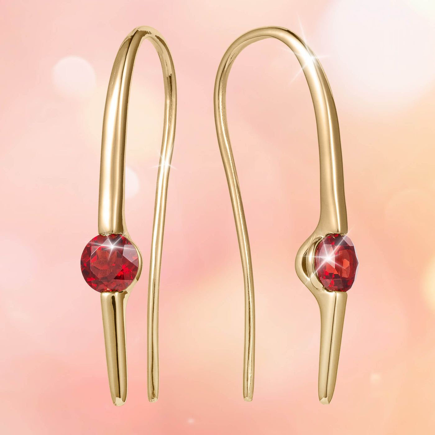 Serene Garnet Threader Earrings