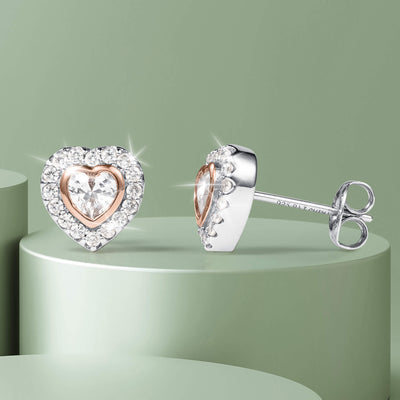 Daniel Steiger Golden Embrace Heart Stud Earrings
