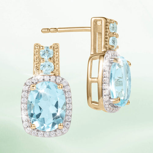 Daniel Steiger Golden Serenity Blue Topaz Earrings