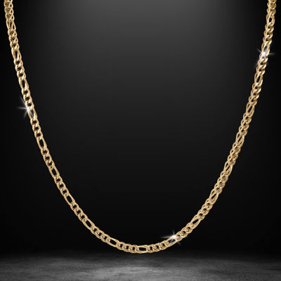 Kodiak Steel Collection gold chain necklace on a black background with polished linked detail and Up To 75% Off Retail