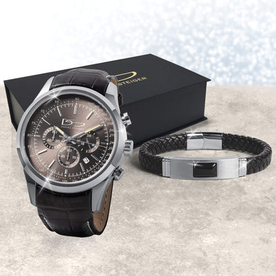 Daniel Steiger Onyx Edge Men's Watch & Bracelet Box Set