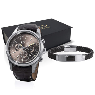 Daniel Steiger Onyx Edge Men's Watch & Bracelet Box Set