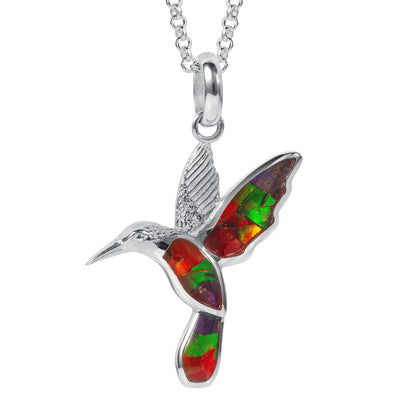 Daniel Steiger Ammolite Hummingbird Pendant