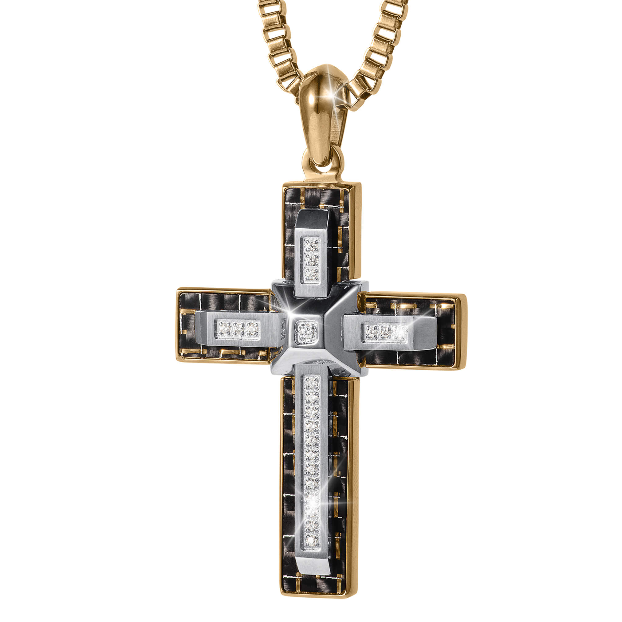 Daniel Steiger Carbon Valor Cross Pendant