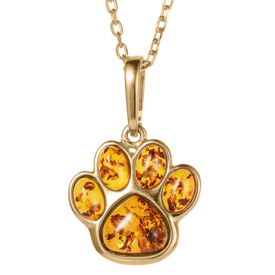 Daniel Steiger Baltic Amber Golden Paw Pendant