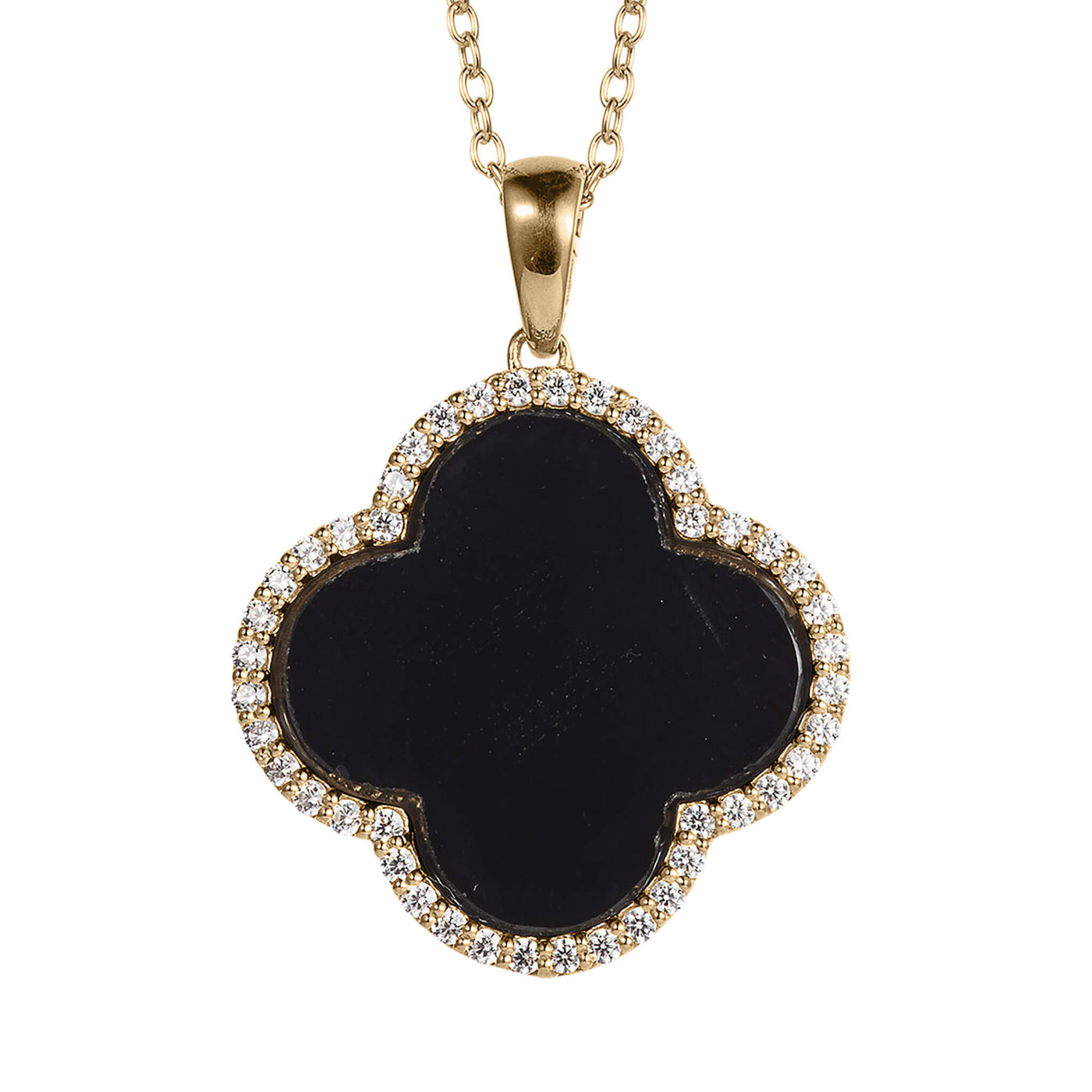 Fortuna Clover Onyx Pendant