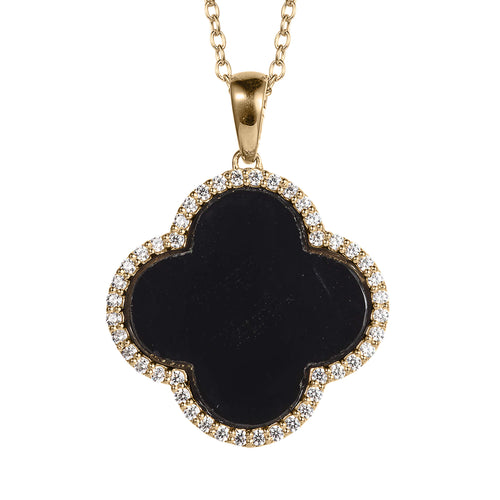 Fortuna Clover Onyx Pendant